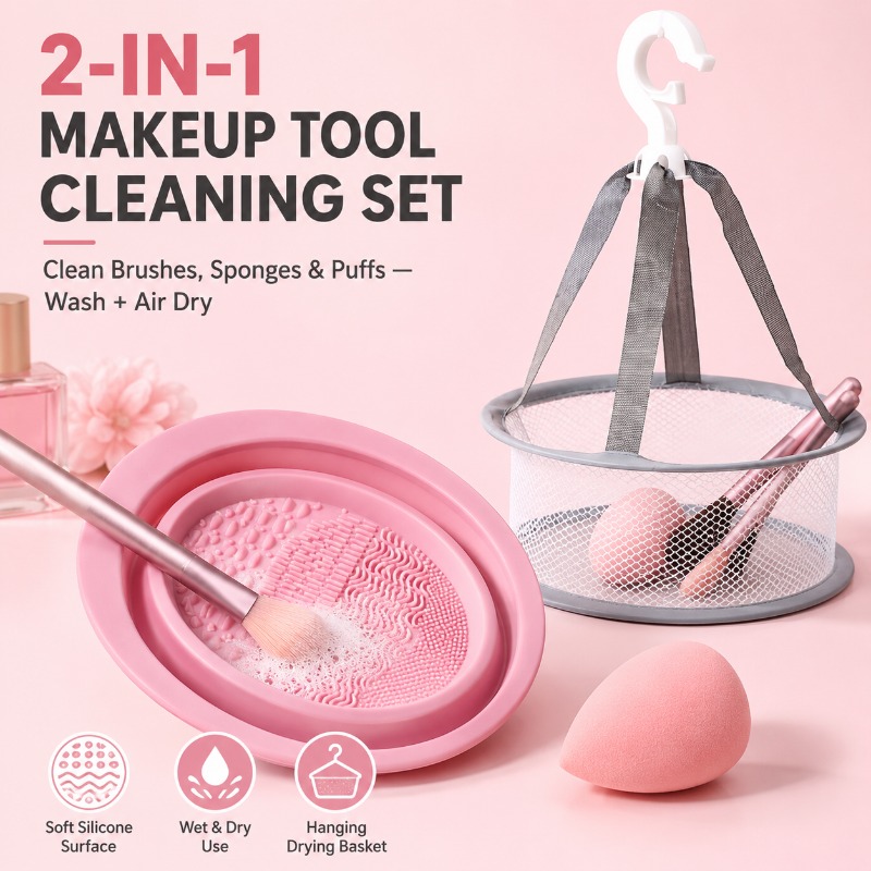 Beauty Makeup Sponge - Tigela de Silicone 2 em 1