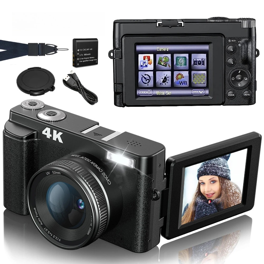 Beauty Makeup Images - Câmera Compacta para Vlogging 4K 48MP,