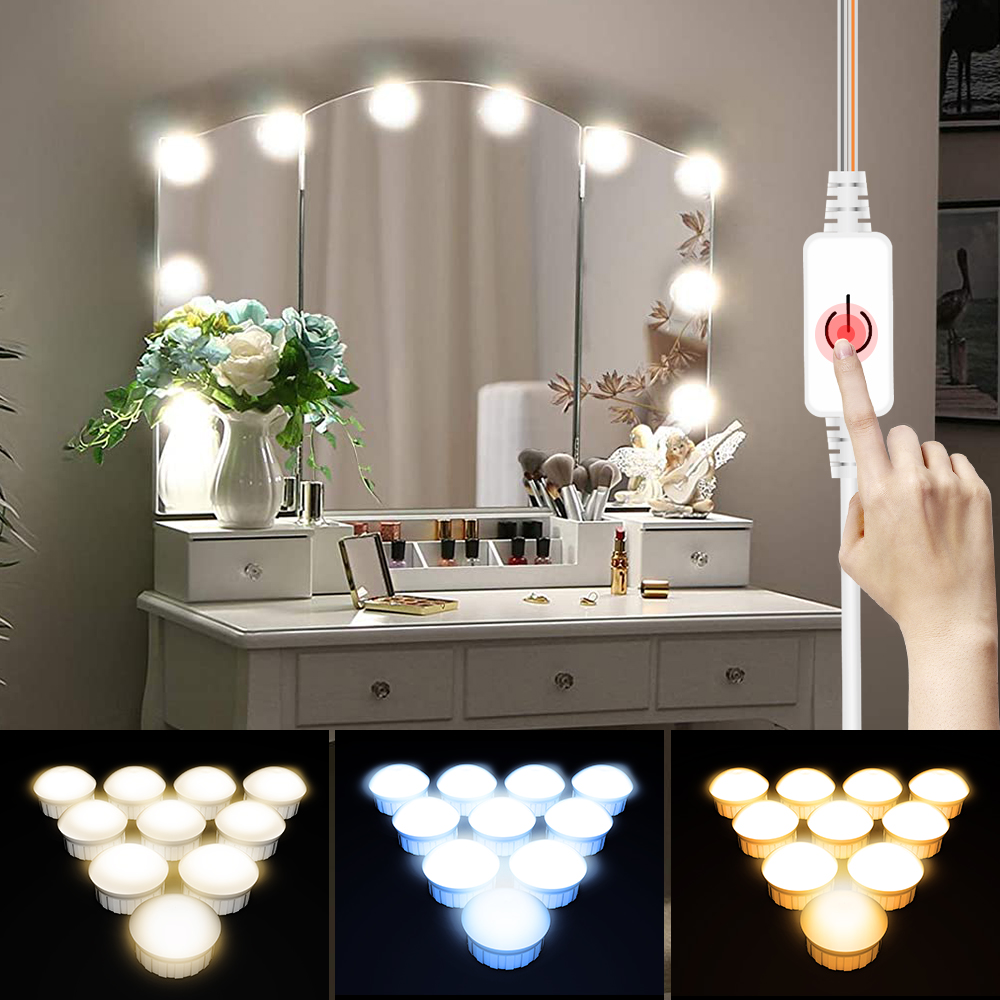 Beauty Makeup Desk - Lâmpada LED para Espelho USB, Lâmpada