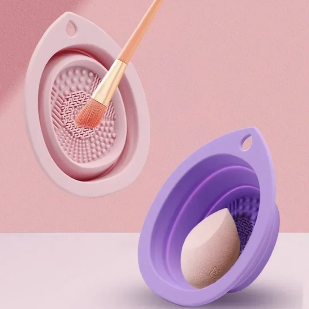 Beauty Makeup Sponge - Tigela Dobrável de Silicone para Limpeza