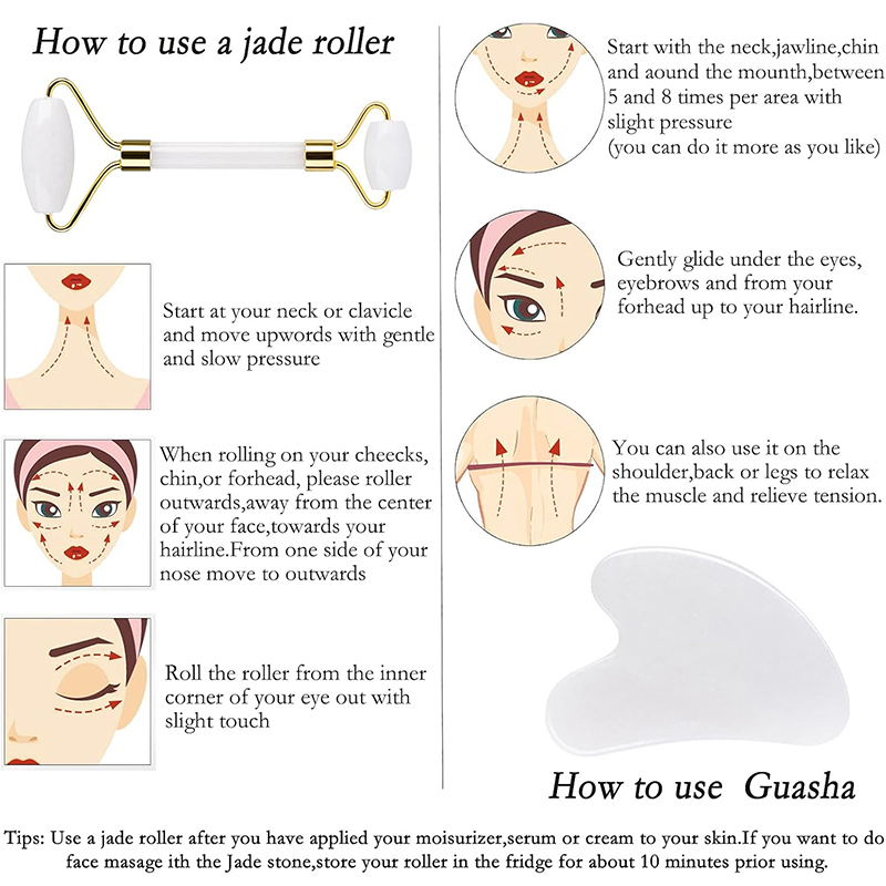Rolo de jade natural rosto gua - Face Massager avaliação e preço